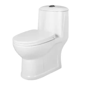 توالت فرنگی یک تکه مروارید مدل ورونا ، توالت فرنگی رنگی مروارید از نمای بغل