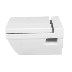 توالت فرنگی دیواری و والهنگ مروارید مدل سیلیویا 55 رنگ سفید از نمای بغل